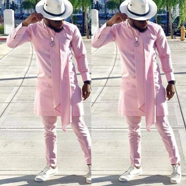 

men's suits & blazers dilun costume homme mariage pink long tuxedo men prom wedding blazer groom terno masculino slim fit 2 pcs jacket+, White;black