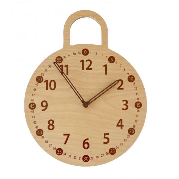 

wall clocks household round wooden silent digital clock decoration for homestay bedroom