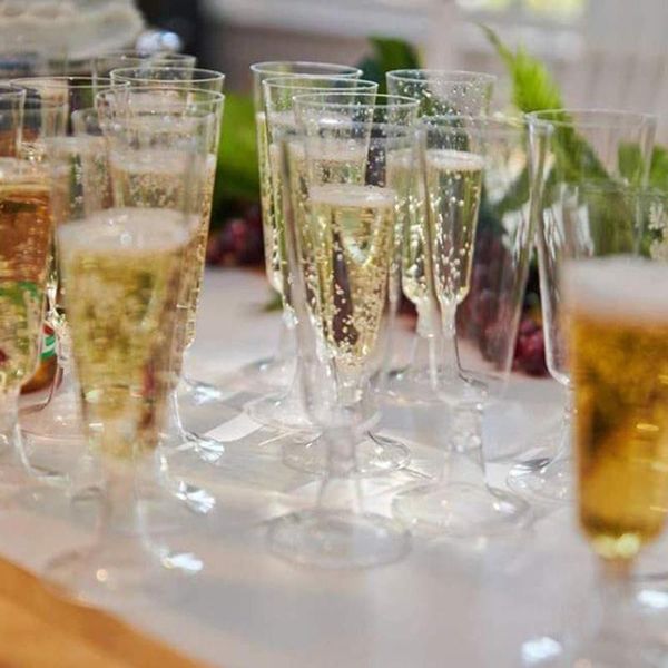 

disposable dinnerware 6pcs gold glitter plastic champagne flutes cups toasting glasses wedding baby shower party supplies accessories #2p