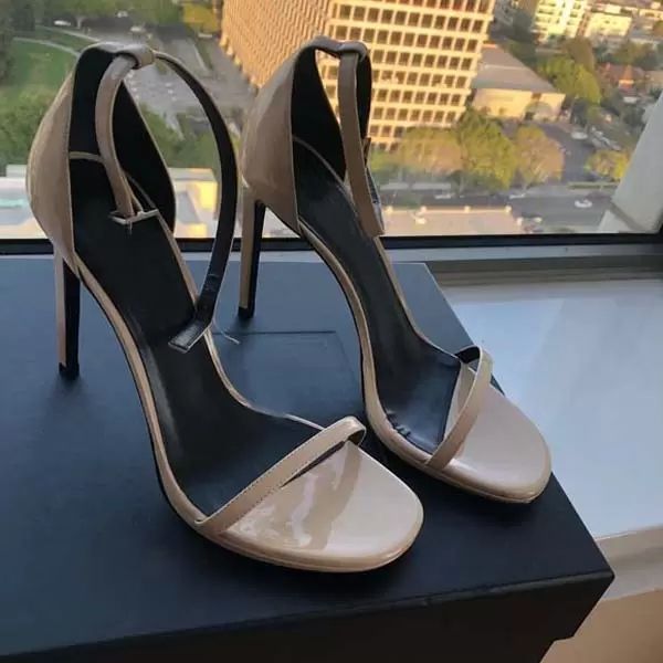 

summer style dress women sandal high heels amber sandals with strap lady ankle sandalie wedding party dress heeled brands black nude leather