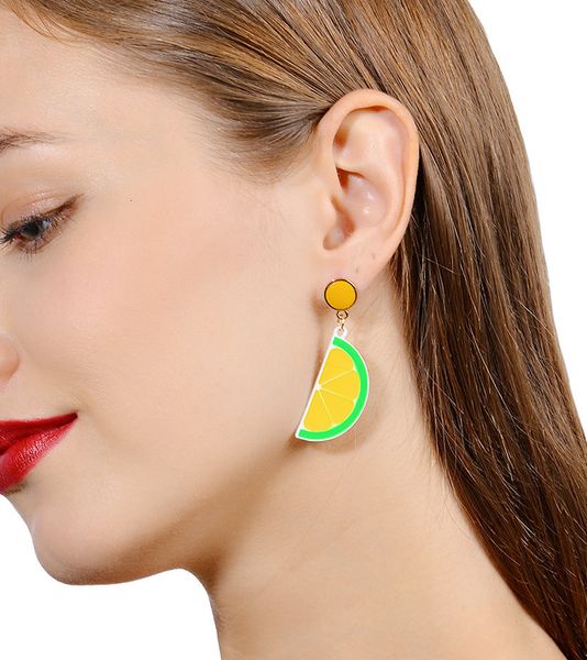 

korean creative fashion sweet and versatile fruit earrings, Silver