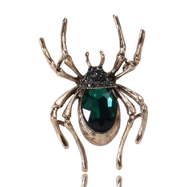 

factory trendy halloween costume pin suit personalized collar alloy diamond crystal spider brooch christmas