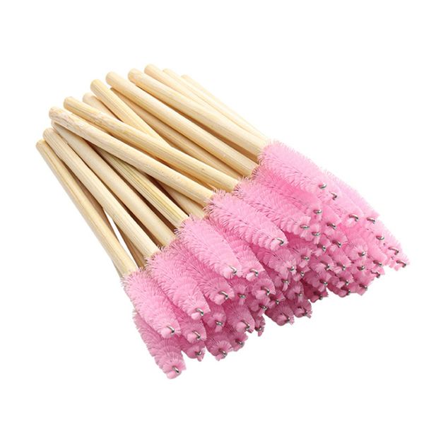 

wholesale disposable bamboo eyelash brush nylon cosmetic tool mascara applicator eyelashes comb makeup brushes