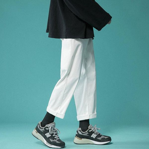 

men's pants summer thin casual fashion straight men streetwear korean loose hip-hop wide-leg mens trousers m-2xl, Black