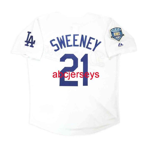 

stitched custom mark sweeney 2008 home 50th anniv jersey add name number baseball jersey xs-6xl, Black