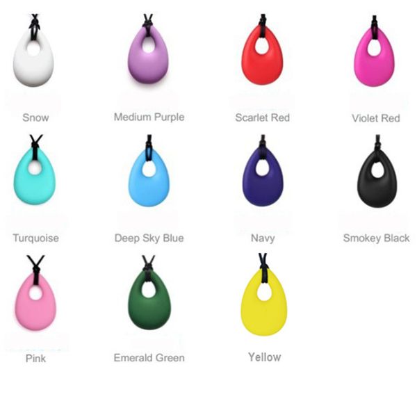 

wholesale silicone necklace biting teether angel tear pendant mother wearing baby molars biting baby oral motor chewing biting baby products