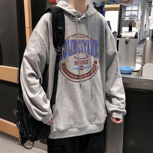 

new korean hooded men's sweater in spring 2020, Black