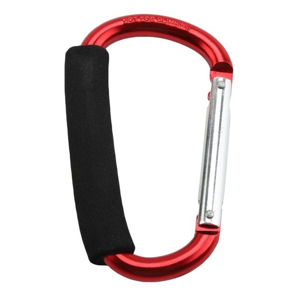 

cords, slings and webbing large d-shape aluminum alloy carabiner quick-release soft handle camping buckle hook outdoor keychain clip