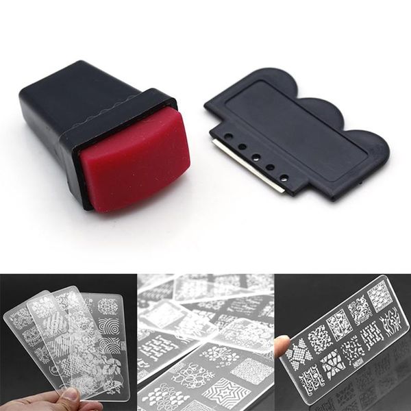 

nail art kits stamp stencil stamping template plate set tool stamper design kit