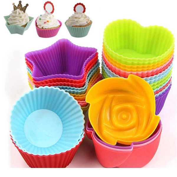 

6 pcs cakes model flower star round heart shape baking cup mold sile cake jelly handmade soap diy t qylbpz