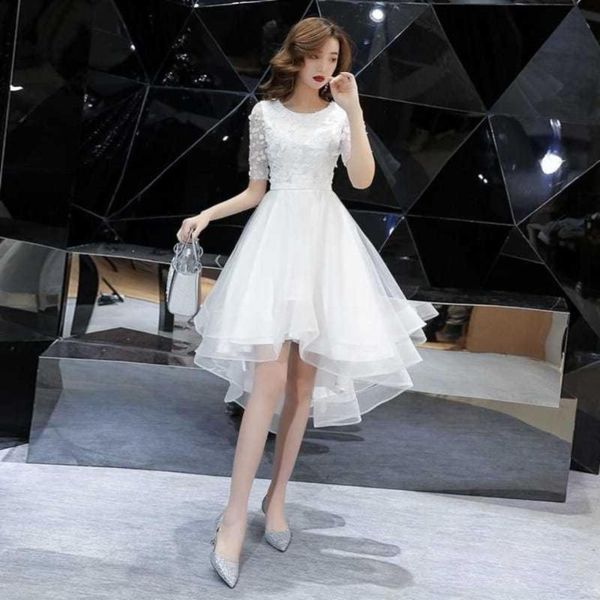 

party dresses small evening dress female banquet temperament white fairy spirit student high-end gas field noble ladies birthday, White;black