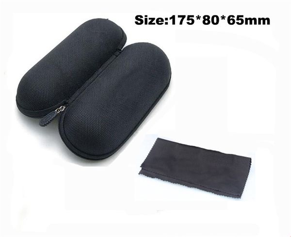 

black circle with cloth cover sunglasses case for women men glasses box with eva zipper eyewear cases eyewear accessories