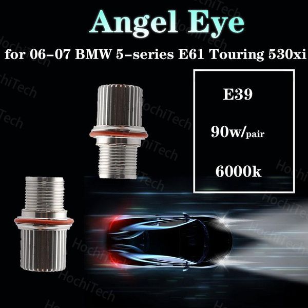 

car headlights 90w 2000lm high power led chip angel eyes marker 6000k white for 06-07 5-series e61 touring 530xi
