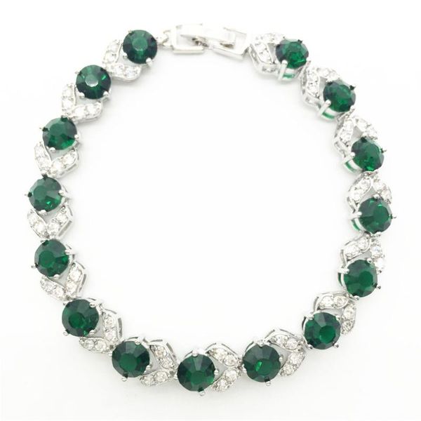 

link, chain 2021 arrival green white bracelets for women super gold jewelry, Black