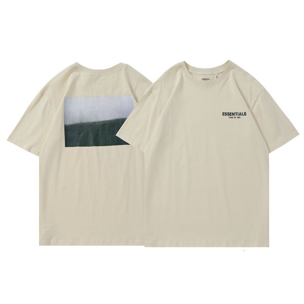 

fashion t shirt fear of god essentials california sunrise scenery loose short sleeve fog men's and women's base shirt, White;black