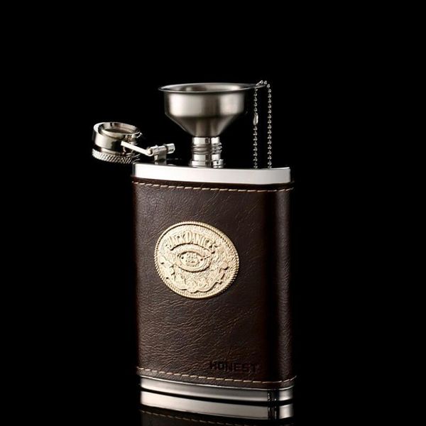 

hip flasks 304 stainless steel 4 oz whiskey flagon alcohol personalized pu leather pouch honest jar bottle jerry ca