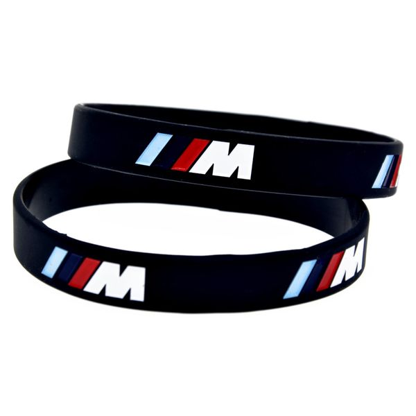 

silicone engraved sports bracelets m performance used for bmw club m3, m5, m6,jewelry sport m power silicone wristband bracelet bangles, Black