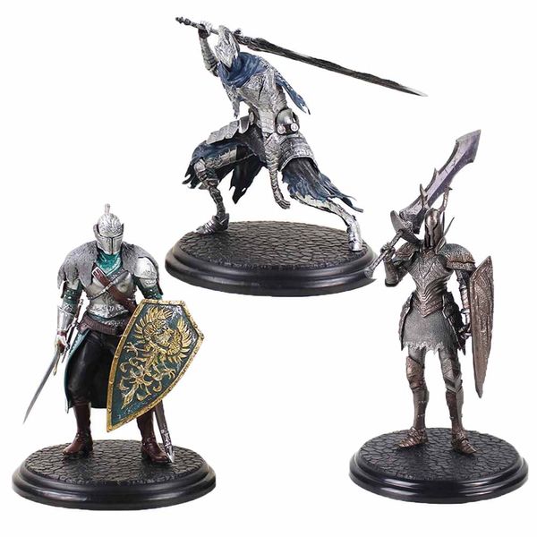 

21cm Dark Souls 2 Warrior Black Knight Big Sword Shield Top Games PVC Ation Figure Collectible Model Toy