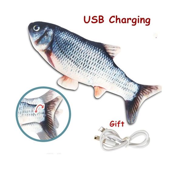 

cat toys usb moving fish catnip chew toy plush shape stuffed pillow bite flop wagging