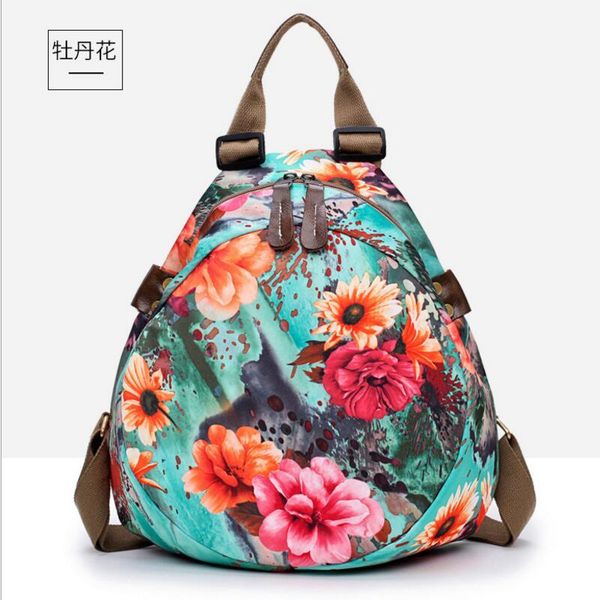 

backpack z.l.d.chinese style female bag fashion oxford cloth girls travel multipurpose student