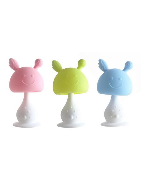 

pacifiers# 1pc mushroom kids soft silicone teether for borns oral exercise tool three color optional