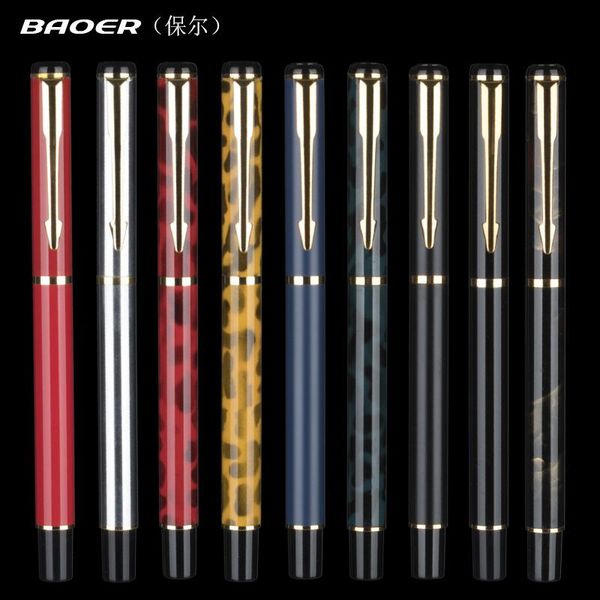 

gel pens luxury rollerball pen baoer metal ball ballpoint papelar boligrafo stationery material escolar volume boligrafos