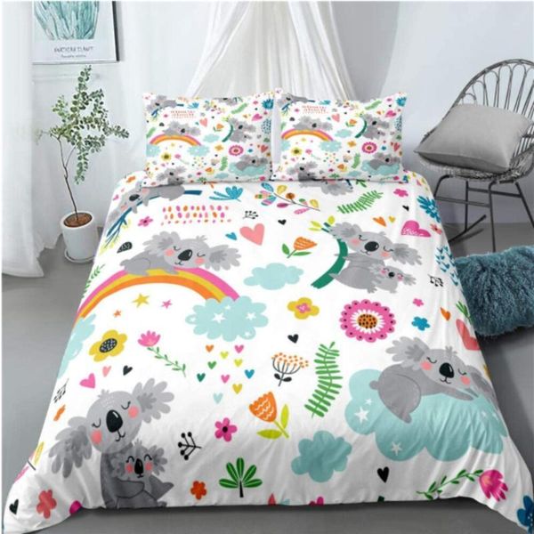 

bedding sets set 3d print design duvet cover  twin size drop boy gife single only 1 pillowcase bear cartoon children