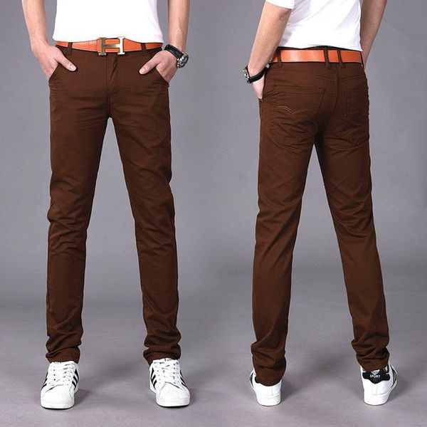 

men's pants design casual men cotton slim pant straight trousers fashion business solid pantalon pantalones hombre homme, Black