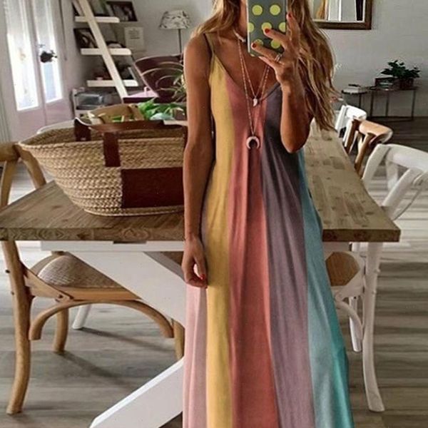 

2021 summer new fashion womens slim flower printed halter dress sleeveless plus size v neck maxi dress, Gray