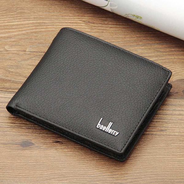 

wallets men's leather wallet casual short layer multi-function dollar, Red;black
