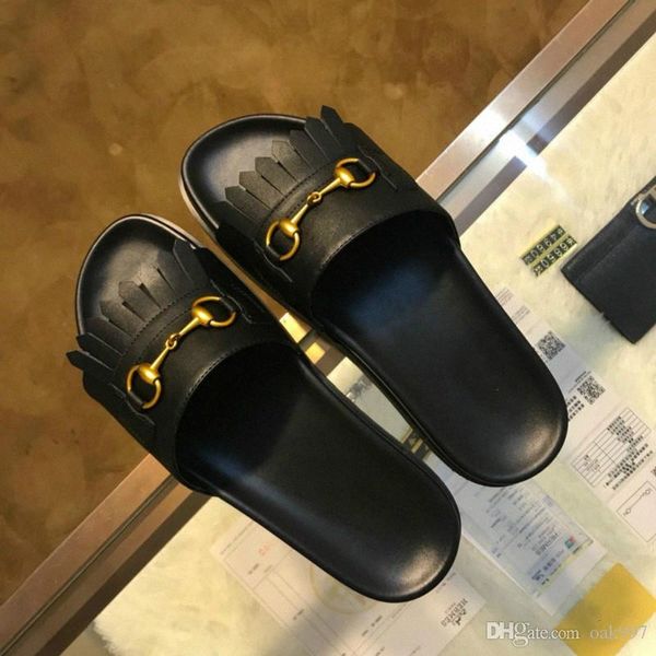 

slippers high-end quality sandals 38-45 high-quality luxury men's shoes designer fashion trend (with box) e4by#, Black