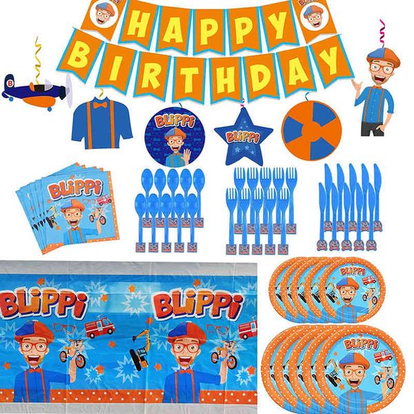 

new blippi toy party supplies science cognition english teacher decoration set