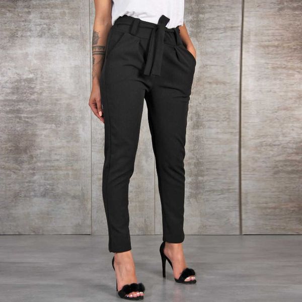 

women's pants & capris pantalones bombachos de cintura alta para mujer, pantaln largo liso, elstica, n97 pantalones informales a r, Black;white