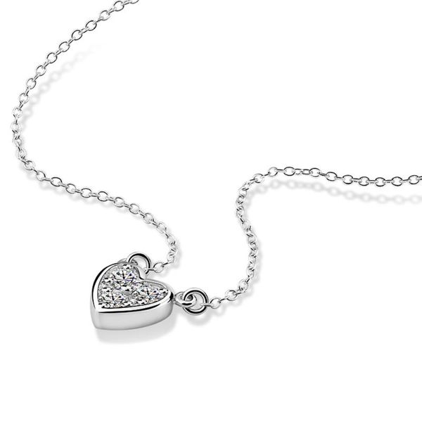 

chains romantic 925 sterling silver fashion hearts-shaped shining zircon pendant necklace for women fantastic life wedding jewelry