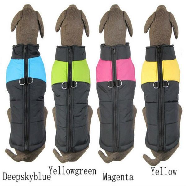 

dog apparel pets winter clothing colorful down jackets vest sleeveless warm cold-resistant cotton coat soft outdoor walking clothes