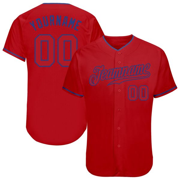 

custom red red-royal authentic baseball jersey, Blue;black