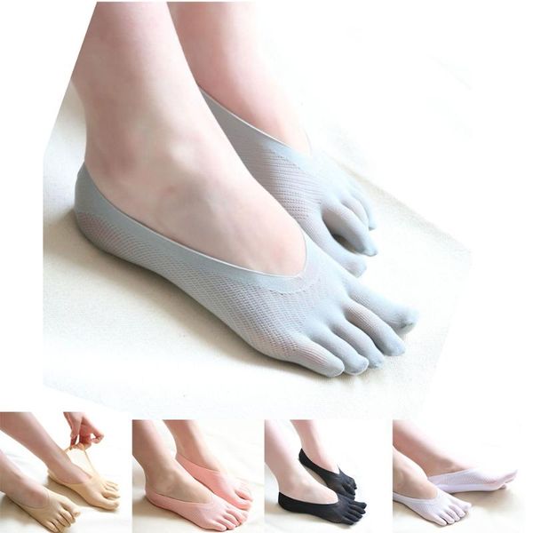 

socks & hosiery 1pair women non-slip silicone toe short summer autumn hidden solid color stockings comfortable and ultrathin, Black;white