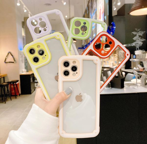 

candy color military anti-shock dual color clear phone case for iphone 12 mini 11 pro max 6 7 8 plus xr xs x x9liy q29l0
