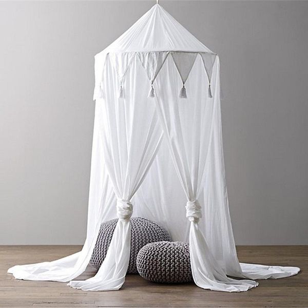 

kid baby bed canopy bedcover mosquito net curtain bedding round dome tent cotton