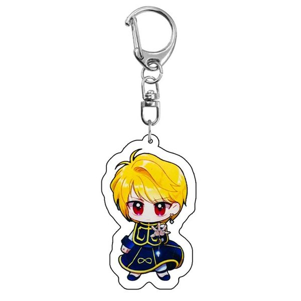 

keychains x anime killua zoldyck kurapika keychain double-sided key chains cosplay acrylic pendant car keyring gift, Silver