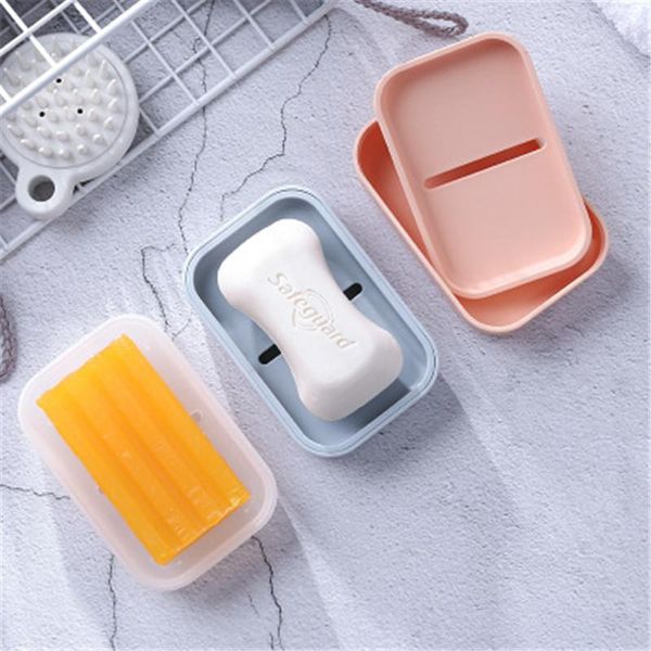 

2021 drain soap box holder container for bathroom products home organizer double layer bathroom soap storage rack