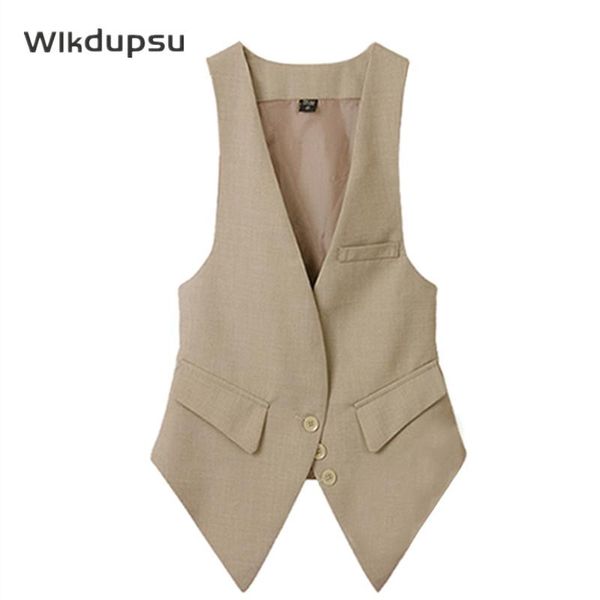 

spring autumn casual suit solid color sleeveless vest jacket female vintage trendy women's long waistcoat plus size, Black;white
