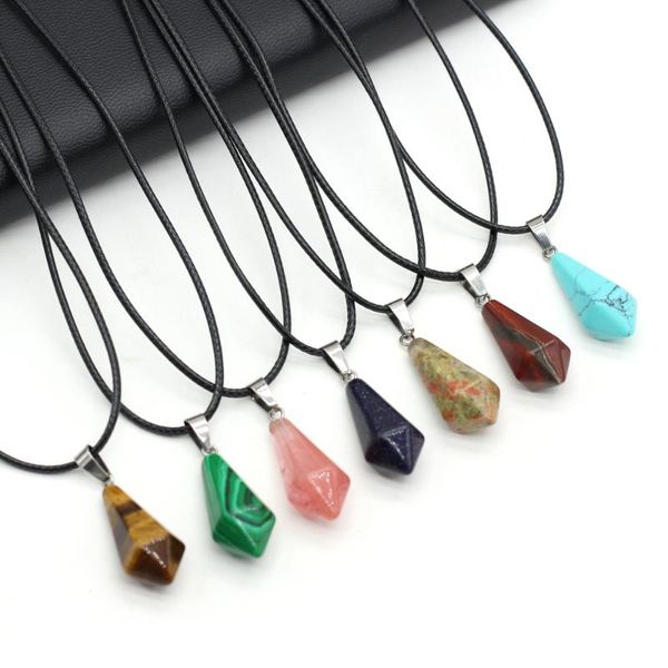 

pendant necklaces -selling product natural conical semi-precious stone exquisite fashion high-quality necklace jewelry, Silver