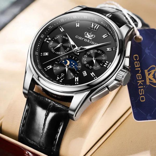 

wristwatches 2021 elite mens quartz watches business dress waterproof wristwatch men luxury breathable leather sports watch gifts, Slivery;brown