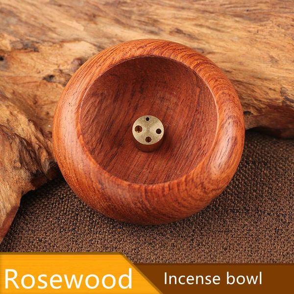 

fragrance lamps 1pc rosewood incense burner stick holder bowl shape censer home decoration smell aromatic burners stand