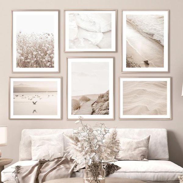 

paintings wall art canvas painting sea waves beach path dandelion pattern nordic posters and prints pictures for living room decor
