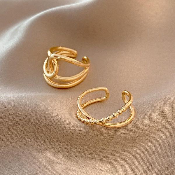 

wedding rings brand jewellery real metal cool women's creative design cross women ring for girls, Slivery;golden