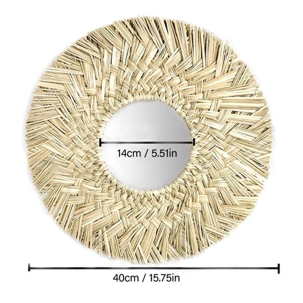 

mirrors rattan plaited seaweed art makeup mirror nordic style wall hanging home decor k43d