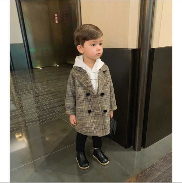 Erkeklerin ceket 2021 ilkbahar ve sonbahar çocuk ceket orta ve küçük çocuk giyim Kore versiyonu bebek orta ve uzun rüzgarlık yabancı