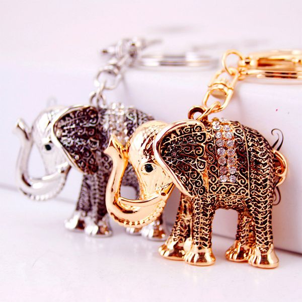 

children's gifts fashion jewelry color elephant keychain key chain metal pendant, Silver